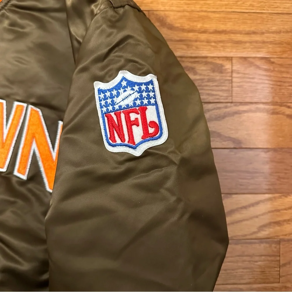 Vintage Cleveland Browns authentic pro line by starter nylon bomber jacket sz L - Picture 3 of 5